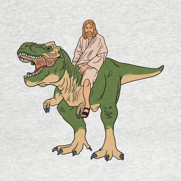 Jesus On Dinosaur by dumbshirts